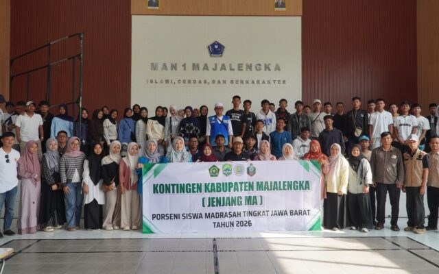 Lepas Kontingen Porseni, Kemenag Majalengka Gelar Doa Bersama Pemberangkatan Kafilah