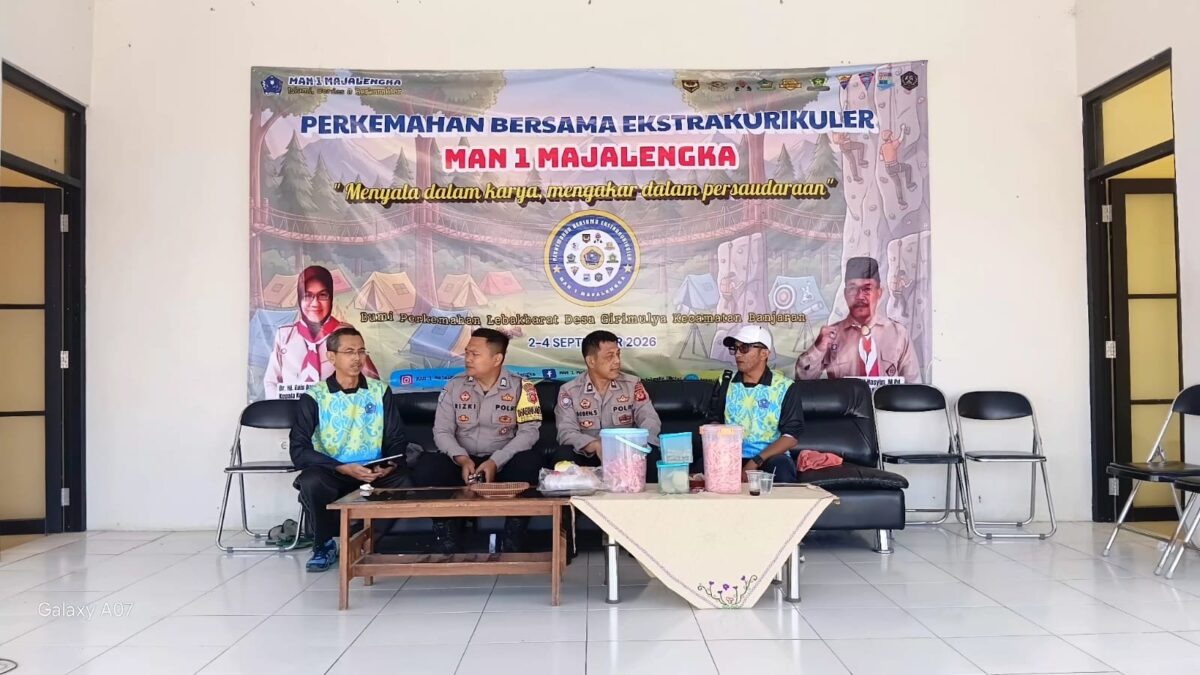 Polsek Banjaran Tinjau Perkemahan Ekstrakurikuler MAN 1 Majalengka, Pastikan Kegiatan Kondusif