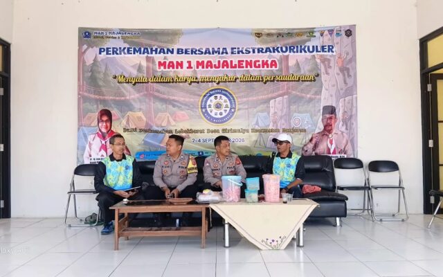 Polsek Banjaran Tinjau Perkemahan Ekstrakurikuler MAN 1 Majalengka, Pastikan Kegiatan Kondusif