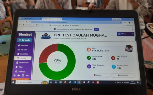 Siswa MAN 1 Majalengka Antusias Ikuti Pre-Test Daulah Mughal Lewat Game Blooket
